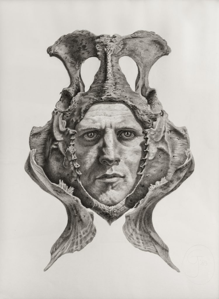 Gendron Jensen's self-portrait with bones.