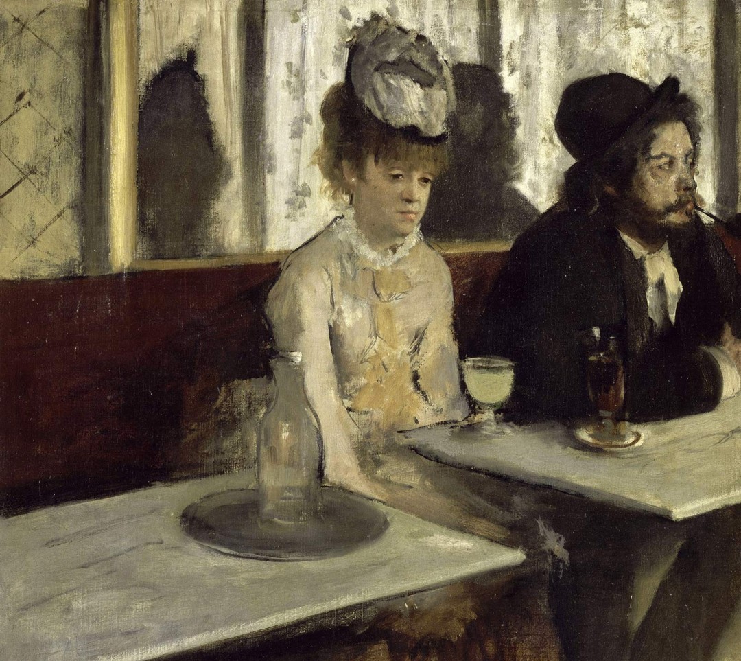 degas figures in a french cafe