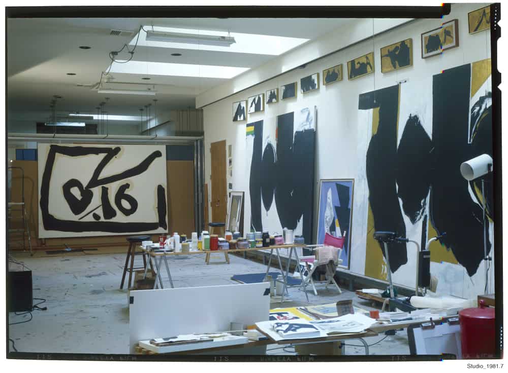 Robert Motherwell's collage studio.
