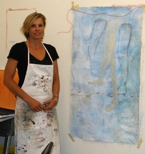 Artist Andrea Broyles in her studio