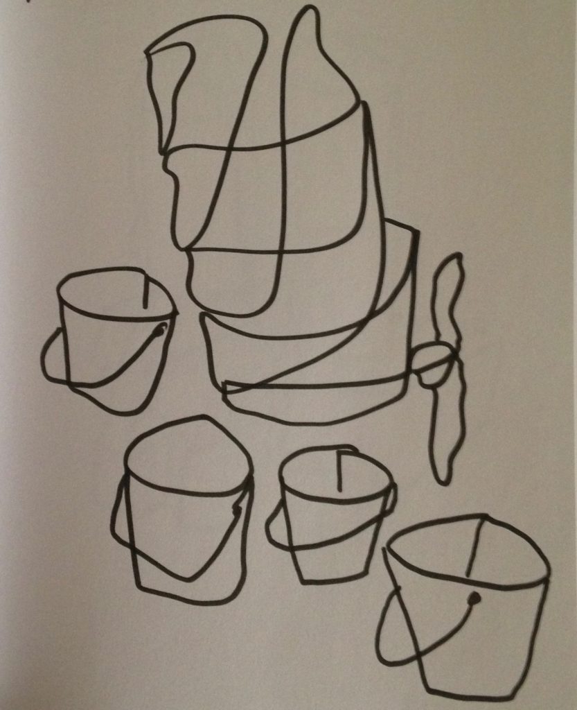 Andrew John Cecil, Buckets, page from sketchbook