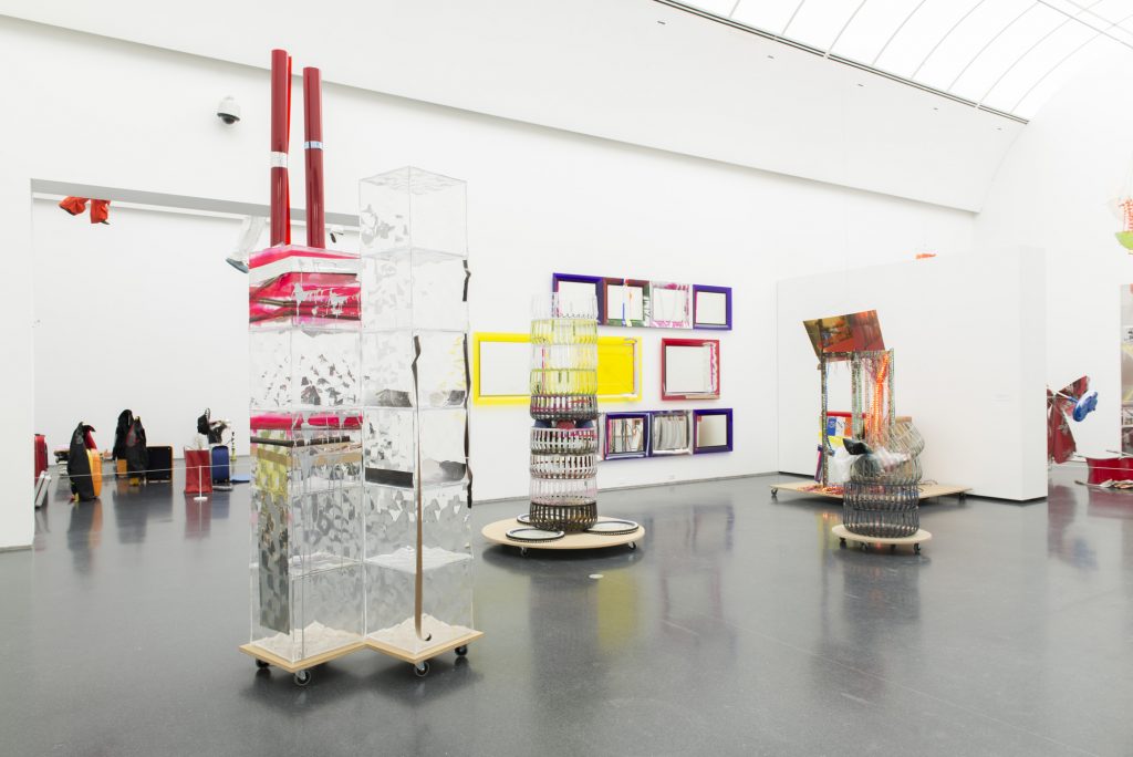 Installation view of the 2013-2015 traveling solo exhibition "Isa Genzken: Retrospective" at the Museum of Contemporary Art Chicago