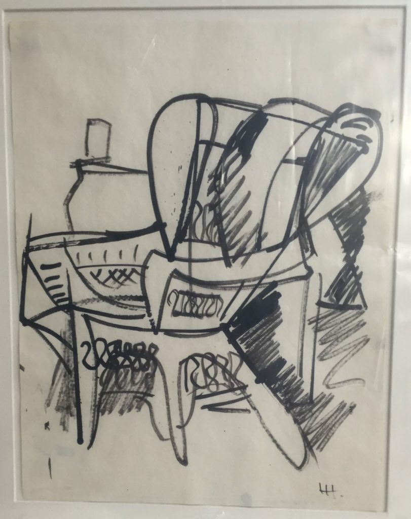 Hans Hofmann, Untitled (n.d.), ink on paper, 11 by 8.5 inches (double-sided recto), Sigrid Freundorfer Fine Art, NY