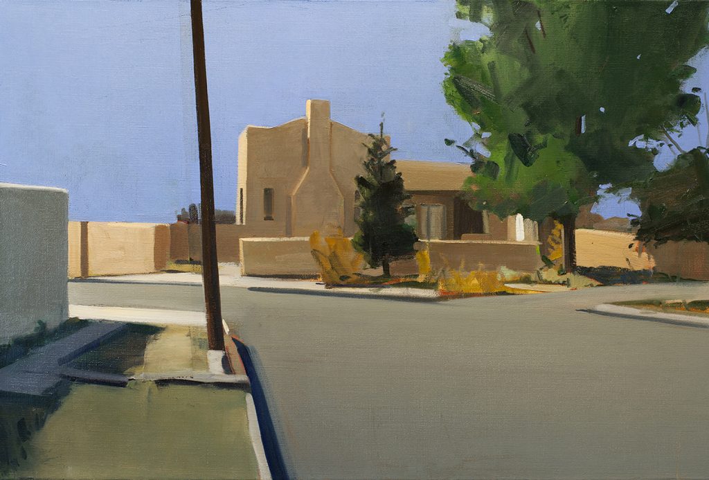 Berger Street, Santa Fe (2012), oil on linen, 24 by 36 inches