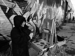 Valeri Larko painting in the Bronx