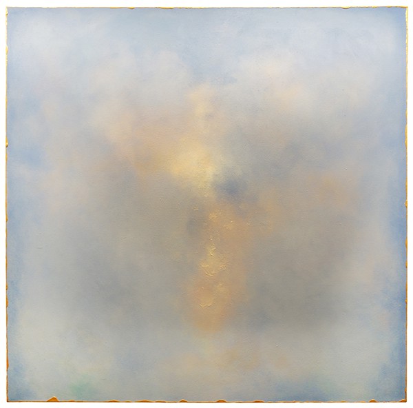 Julie Hedrick, A Rose Mist Rising (2016), oil on canvas with gold acrylic, 48 by 48 inches
