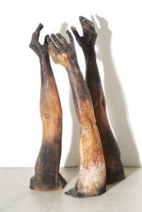 Liberation (1998-2001), resin, fiberglass, acrylic, ferric nitrate and cement, 27 h by 17 w by 14 inches deep