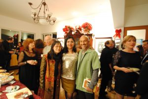 Linda Vallejo (center) hosts a soiree for her A list