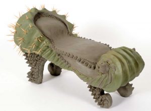 From the artist's "Cactus Furniture" series (2008), made from clay and toothpicks and inspired by the local flora in Qatar