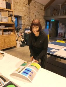 Kate Petley in her studio at Cow House