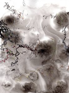 Marieken Cochius, Below your Roots (2014), ink, charcoal, and pastel on paper,12 by 9 inches.