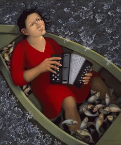 Concertina (2016), oil on linen and panel, 24 by 20 inches